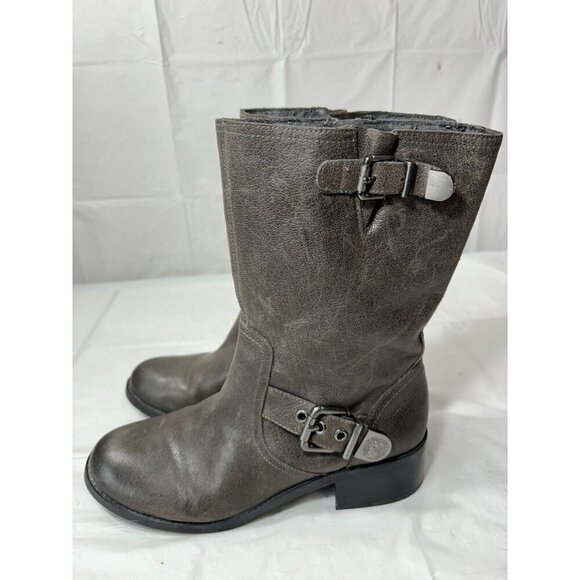 VINCE CAMUTO WEXLE GRAY LEATHER RIDING BOOTS SIZE 9.5 M - Picture 4 of 14